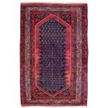 ANTIQUE MALAYER RUG, EARLY 20TH CENTURY

design with boteh in sequence, in entre field with blue