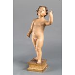 SCULPTURE OF ANGEL IN LACQUERED WOOD, PROBABLY NAPLES 19TH CENTURY

standing, glass eyes.