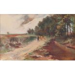 ITALIAN PAINTER, EARLY 20TH CENTURY



COUNTRY LANE WITH FIGURES

Oil on cardboard, cm. 13,5 x 21,5