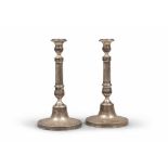 PAIR OF CANDLEHOLDERS, PROBABLY NAPLES, EARLY 19TH CENTURY

geometric engravings.

Title 834/