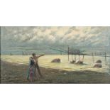 CESARE TROPEA 

(Napoli 1861 - post 1914)



FIGURES ON THE BEACH BY A DOCK

Oil on canvas, cm. 68 x