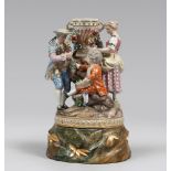 FINE GROUP IN PORCELAIN, MEISSEN 19TH CENTURY

polychrome, depicting figures and child. Base with