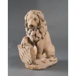 DOORSTOP IN CEMENTITE, 20TH CENTURY

faux terracotta and shaped like Venetian lion with crest.

Size