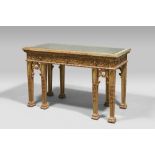 DISPLAY TABLE IN LACQUERED WOOD, LOUIS XIV STYLE, 19TH CENTURY

green and gold base. Rectangular