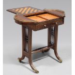 RARE CHESS TABLE, FRANCE FIRST HALF 19TH CENTURY entierely in rosewood with inlay in purple ebony