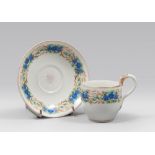 CUP AND SAUCER IN PORCELAIN, FRANCE JACOB PETIT 19TH CENTURY

small barrel shape in white glazing