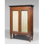 FINE DISPLAY CABINET PROBABLY LOMBARDIA, LATE LOUIS XVI PERIOD

in walnut and purple ebony, with