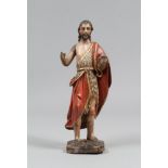 FIGURE OF THE GOOD SHEPHERD IN LACQUERED WOOD, CENTRAL ITALY 18TH CENTURY

full polychrome. The