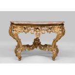 FINE CONSOLE IN GILTWOOD, 19TH CENTURY

finely carved. 

Size cm. 90 x 60 x 120. 



PROVENANCE
