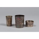 THREE SMALL CUPS IN SILVER, ENGLAND1936 AND ITALY 20TH CENTURY

One cup punched Chester,