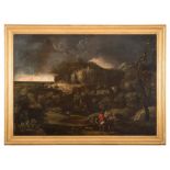 CRESCENZO ONOFRI

(Roma 1632 - Firenze 1712)



IMAGINARY LANDSCAPE WITH VILLAGE AND HORSEMEN

Oil