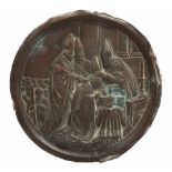 TONDO IN COPPER, LATE 18TH CENTURY

embossed with the representation of the Cardinal's incoronation.