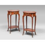 PAIR OF NIGHTSTANDS IN BOIS DE ROSE, FRANCE EARLY 20TH CENTURY

Louis XV style. Oval surfaces, one