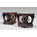 FINE PAIR OF CONSOLES IN ROSEWOOD, SICILIA 19TH CENTURY

Central leg with lower roccailles.