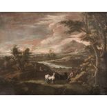 CRESCENZIO ONOFRI. attr. to

(Active in Roma 1632 - Firenze post 1712)



LANDSCAPE IN LAZIO WITH