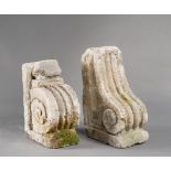 TWO ELEMENTS IN WHITE MARBLE, ROMA 17TH CENTURY

Size cm. 38 x 16 x 26 and cm. 32 x 17 x 29.