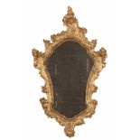 MIRROR IN GILTWOOD, PROBABLY NAPLES 18TH CENTURY

frame carved with floral motif. Mercury mirror.