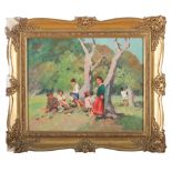 CARLO DOMENICI

(Livorno 1898 - 1981)



YOUTHS AMONG THE TREES

Oil on canvas, cm. 40 x 50