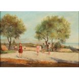 ITALIAN PAINTER, 20TH CENTURY



TERRACE WITH CHILDREN

Oil on board, cm. 24 x 33

Initials on lower