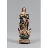 SCULPTURE OF THE IMMACULATE CONCEPTION, PROBABLY NAPLES 19TH CENTURY

full polychrome, base with