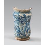 ALBARELLO IN MAJOLICA, NAPLES LATE 18TH CENTURY

blue and white glazing, with motifs of leaves and