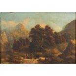 ITALIAN PAINTER, 19TH CENTURY



MOUNTAIN LANDSCAPE WITH FIGURES

Oil on canvas, cm. 33 x 43

Traces