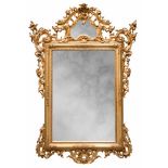 FINE MIRROR IN GILTWOOD, 19TH CENTURY

Louis XV style, moulded and engraved in floral pattern.