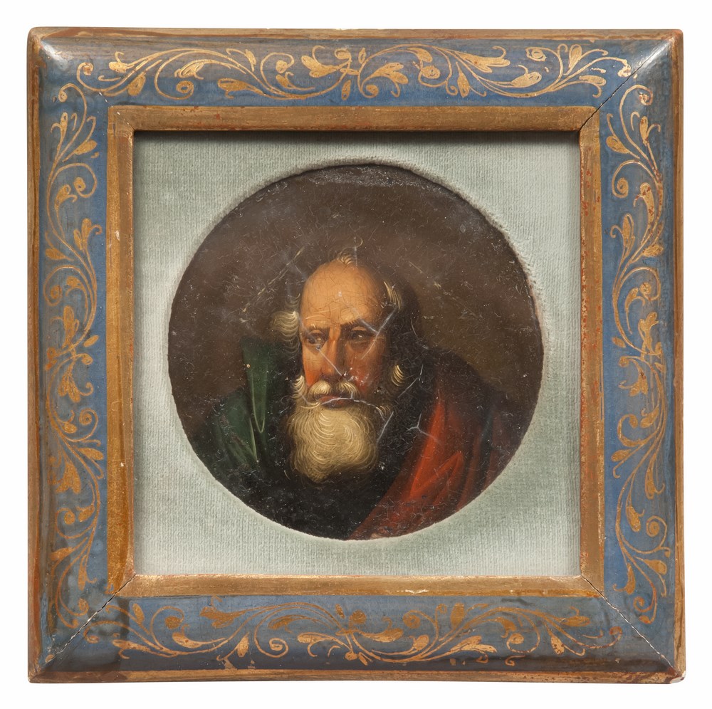 UNKNOWN PAINTER, LATE 18TH CENTURY



HEAD OF WISE MAN

Oil on board, diameter cm. 9. 

Framed.