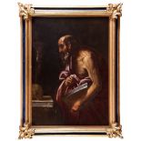 SIMONE CANTARINI

(Pesaro 1612 - Verona 1648)



SAINT GIROLAMO ADORING THE CROSS

Oil on canvas,