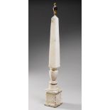 MODEL OF OBELISK IN WHITE MARBLE AND PLASTER, 19TH CENTURY

resting on plynth base. Top pinnacle