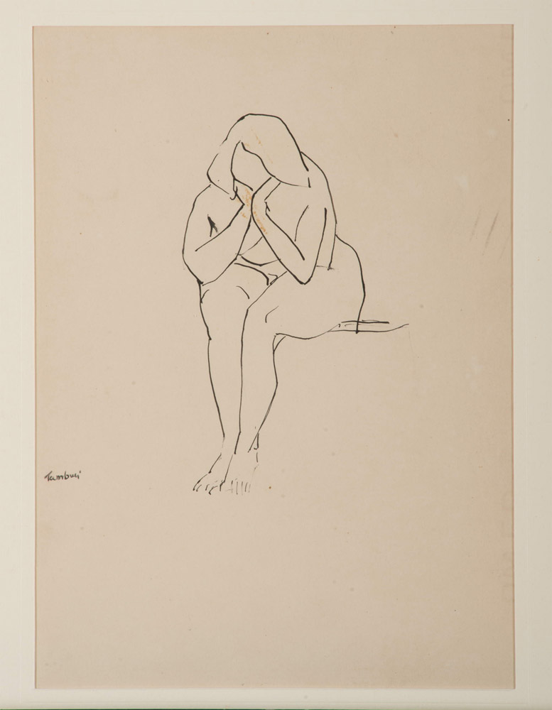 ORFEO TAMBURI
(Jesi 1906 - Parigi 1994)

Sitting lady
Indian ink on paper, cm. 26 x 19
Signature