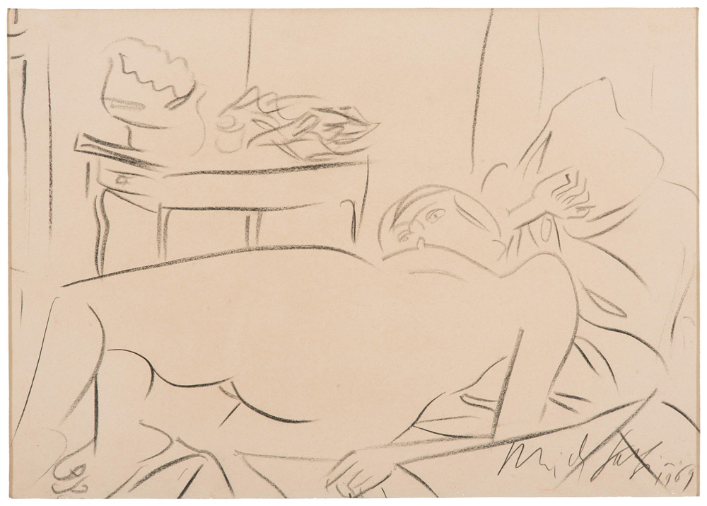 PERICLE FAZZINI 
(Grottamare 1913 - Roma 1987)

Nude in interior, 1969
Pencil on paper, cm. 29 x