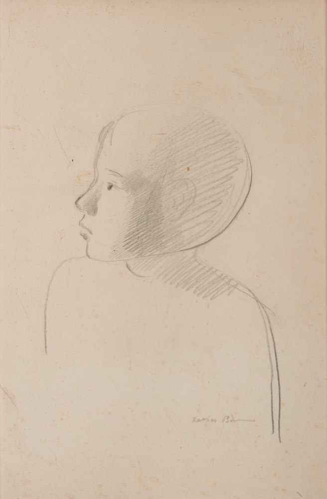 XAVIER BUENO (Vera de Bidasoa 1915-1979) 
Child, 60's
Pencil on paper, cm. 45 x 30
Signature in