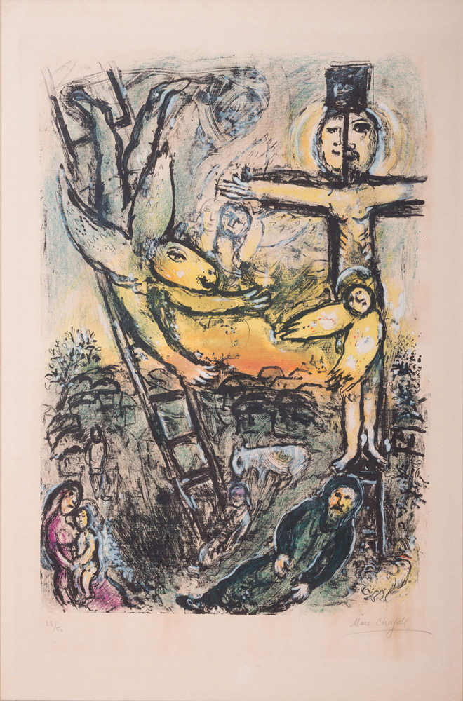 MARC CHAGALL 
(Vitebsk 1887 - Saint Paul de Vence 1985)

Crucifixion
Colour lithograph, ex.35/50
