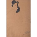 LORENZO VIANI (Viareggio1882-Ostia1936)
Male profile
Ink and pencil on paper, cm. 35 x 25
