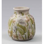 VASE IN CERAMIC, NOMA S. STEFANO 1980s
in polychrome, with pattern of branches and leaves. 
Brand