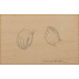 ANTONIO DONGHI (Rome 1897-1963)
Hands, 1955
Pencil on paper, cm. 12.5 x 19.5
Signature and date