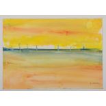 ANTONIO CORPORA 
(Tunisi 1909 - Roma 2004)

Sunset on the lagoon, 1990s
Watercolour on paper, cm. 51