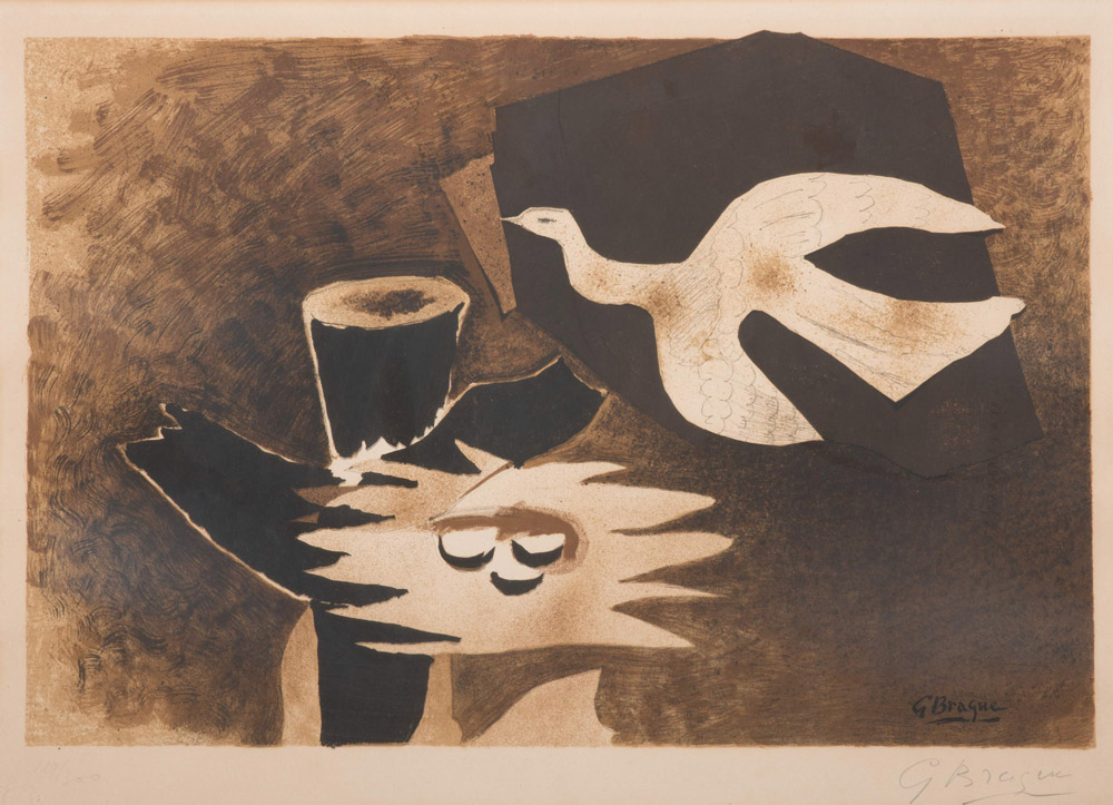 GEORGE BRAQUE, d'aprés
(Argenteuil 1882 - Parigi 1963)

L'Oiseau et son nid, 1956
Lithograph, ex.