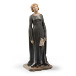 FRENCH SCULPTOR OF THE 20TH CENTURY

Woman
Polychrome ceramic, cm. 70 x 27 x 23
Signed 'D.