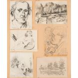 ARTISTS 20TH CENTURY

Figures, faces and landscapes, 1943/1946
Six pencil drawings, charcoal and ink