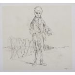 REPRODUCTION
in ink on paper depicting a deportee by Corrado Cagli. 
Size cm. 30 x 33.
