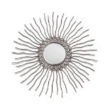 MIRROR, 1970s
wrought iron, sun shape. 
Diameter cm. 130.