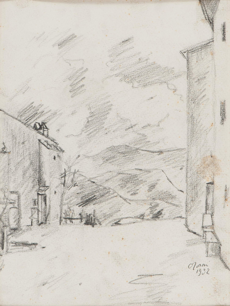 OTTONE ROSAI (Florence 1895 - Ivrea 1957)
Country road, 1932
Pencil on paper, cm. 28 x 21