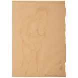 LUIGI MONTANARINI (Firenze 1906 - Roma 1998)
Nude, 1930
Watercolour on brown paper, cm. 46 x 33