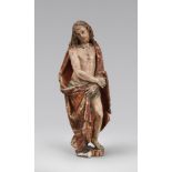 FIGURE OF CHRIST IN WOOD, NORTHERN ITALY 17TH CENTURY

polychrome, cape in red varnish, decorated