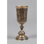 FINE CHALICE IN SILVER, 19TH CENTURY

in gilt silver. Base with floral design and angel heads,