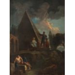 ROMAN PAINTER, 18TH CENTURY
ROMAN LANDSCAPE WITH THE CAIUS CESTIUS PYRAMID AND FIGURES IMAGINARY