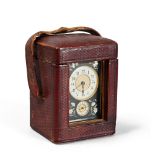 TABLE CLOCK IN BRASS, EARLY 20TH CENTURY
case with glass and face with flowers in marble.