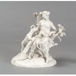 GROUP IN PORCELAIN, MEISSEN LATE 18TH CENTURY
entirely in white glazing, depicting hunting